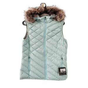Eddie Bauer Down Vest with Faux Fur Trim